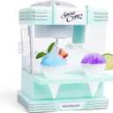 Nostalgia Snow Cone Shaved Ice Machine - Retro Table-Top Slushie Machine Makes 20 Icy Treats - Includes 2 Reusable Plastic Cups & Ice Scoop - Aqua