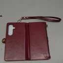 XcaseBar Compatible with Samsung Galaxy S25 Wallet case with Zipper Credit Card HolderRFID Blocking,Flip Folio Book PU Leather Phone case Shockproof Cover Women Men for Samsung S25 case Wine Red