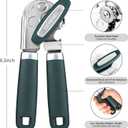 Beneno Heavy Duty Hand Can Opener Manual with Magnet, Durable Sharp Carbon Steel Blade Smooth Cutting, Big Effort-Saving Knob & Soft Grip Handle, Multifunctional Kitchen Tool with Bottle Opener, Green
