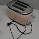MELLERHOME Retro Toaster 2 Slice, 7 Browning Levels, 3 Functions (Reheat, Defrost, Cancel), Removable Crumb Tray, Under Base Cord Storage, Pink Kitchen Accessories Dcor