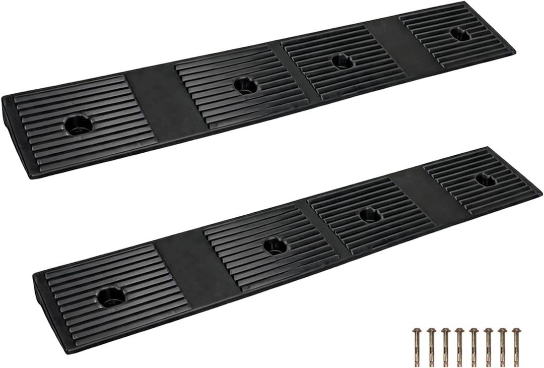 Rubber Curb Ramp 1.5" Rise Threshold Ramp for Driveway 2 Pcs
