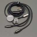 Travel Essentials,3 in 2 USB C Cable for Apple Watch Charger, iPhone Charger, Multi Charging Cable, Vacation RV Camping Essentials, Portable for iWatch Series 11-2/Ultra/SE & iPhone 17-12,Car,4FT, Grey