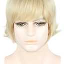 Men's Short Blonde Wig with Bangs Natural Synthetic Hair for Daily Wear & Cosplay Wig