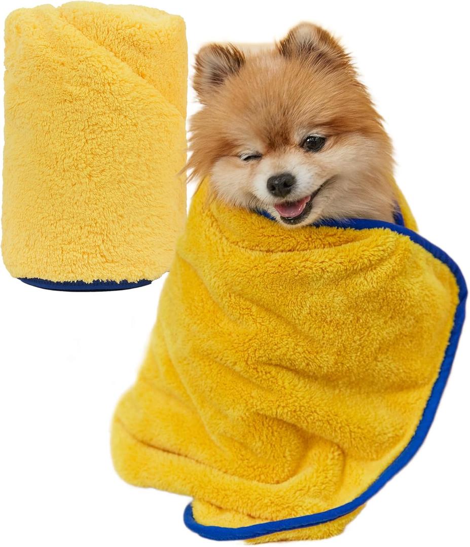 PETHROOM Ultra Absorbent Pet Towel | Quick-Drying, Soft Microfiber Dog & Cat Bath Towel | Lightweight, Durable, Fast Water-Soaking | Ideal for All Breeds (Medium) 15.7" x 31.5"