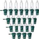 Mudder 60 Count Christmas Tree Replacement Light Bulbs 2.5v 0.425 Watt Replacement Bulb Mini Incandescent Wire String Lights Decoration for Prelit Xmas Tree(Green Base with Warm White Bulb)