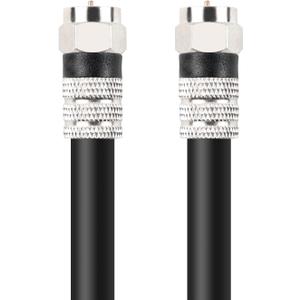 Postta Digital Coaxial Cable(10 Feet) Quad Shielded Black RG6 Cable with F-Male Connectors