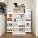 Shintenchi Kitchen Pantry Cabinet,5 - Layer Storage Cupboard with Adjustable Shelves for Organizing and Storing Food Items,47'' Versatile Buffet Sideboard for Kitchen, Bathroom and Laundry,White