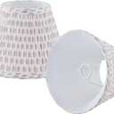 Uno Lamp Shades Set of 2,Drum Pleated Lamp Shade 5" Top x 9" Bottom x 7" Slant Height, Small Replacement Lampshade(Slip Uno Fitter) Fabric Lampshades Table lamp Shades Bottle Shade, 2 Pack(Brown floral)