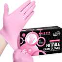 Nitrile Exam Gloves, 4 Mil, Cherry Blossom, Food Safe Gloves Disposable Latex Free, Powder Free (Small)