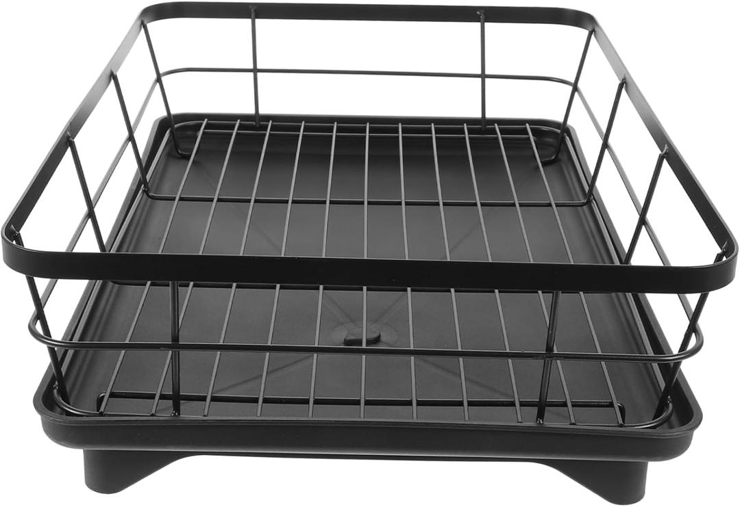 GLEAVI Dish Drying Rack Kitchen Countertop Organizer Space Dish Drainer Rack Easy Install with Slip Feet Modern Design for Tidy Kitchen Storage