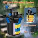 Anbull Bio Pressure Pond Filter, 1060GPH Pressurized Biological Pond Filter with 9watt Light, Pond Filter System with Convenient Cleaning Crank Handle for Fountain Pool, Koi Fish Aquarium Tank