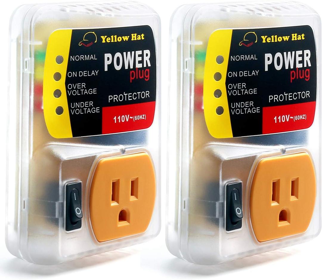 Surge Protector,Voltage Protector for Home Appliance, Voltage Brownout Outlet 110V 15A (2 Pack) Red