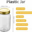 novelinks 16 oz Clear Plastic Jars with Lids, Refillable 16oz Mason Jars with Lids & Storage Containers for Kitchen & Household Use (20 Pack,Gold)