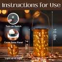 DIBIEECN Mothers Day Gifts for Mom, Birthday Gifts Grandma Ladies Solar Lanterns Outdoor Hanging Hollowed-Out Metal Waterproof LED Garden Decor Outside for Patio Yard Porch, Dragonfly, 2Pack