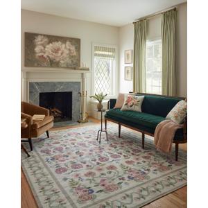 Loloi Rifle Paper Co. Rosa Collection RSA-01 Ivory 7'-6" x 9'-6" Area Rug