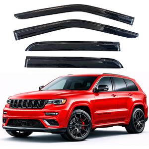 KPY Rain Guards Fit for 2011-2021 Jeep Grand Cherokee, Out-Channel Window Visors Vent Wind Deflectors 4PC, Car Accessories for 11-21 Grand Cherokee (Excludes L Model)