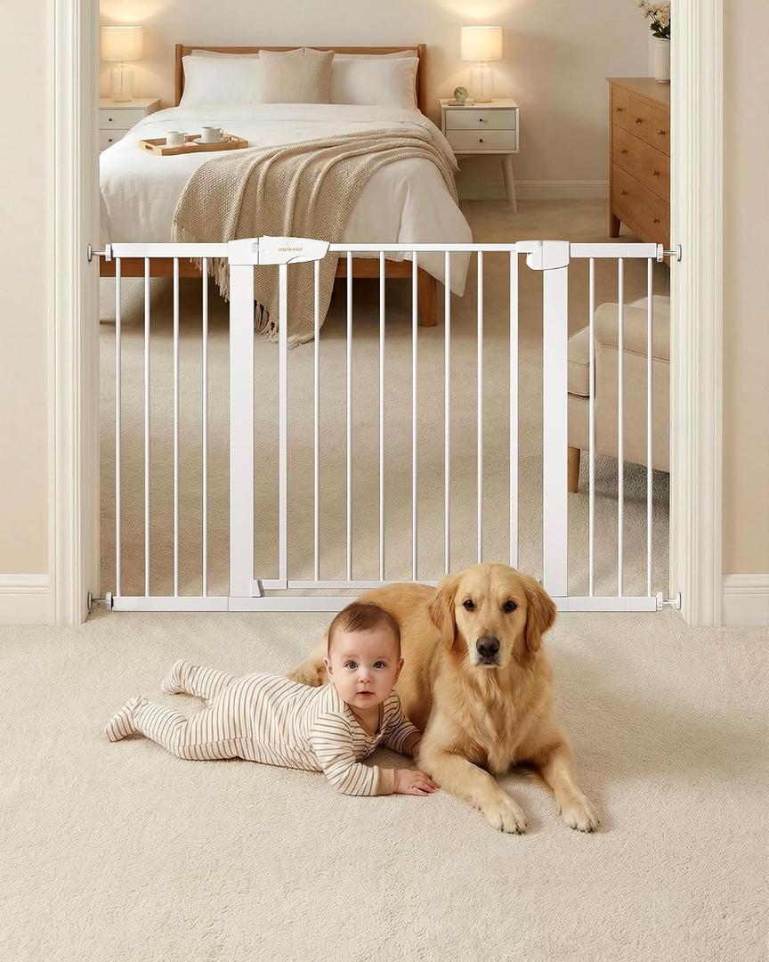 29.92-48" Baby Gate for Stairs & Doorways Pressure Mounted Auto Close | No-drill Easy Install Dog Gate, Walk-through Safety Child Gates Design for Toddler & Pet/Puppy, Indoor, 30" Tall Dual-lock