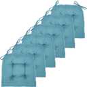 Chair Cushion, Chair Cushions for Dining Chairs, Chair Pads and Mat with Ties for Indoor Kitchen Seat and Desk (Teal, 6 Count - 17 x 16 in)