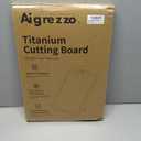 Titanium Cutting Board, 16x11x0.9 inch Non-Slip Chopping Board with Knife Sharpener, Dual-Sided Titanium & Wheat Straw PP, Anti-Spill Edge, Dishwasher Safe，Rectangular