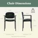 HON Scatter Leather Office Chairs for Guests, Lobby, Offices, Stackable Chairs with Arms, Comfy Desk Seating, Black