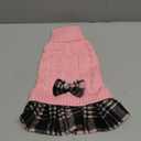 KYEESE Dog Sweater Thick Dogs Clothes with Bowtie Comfy Knitwear Dog Sweaters for Small Dogs Girl Stretchy Cat Sweaters Soft Turtleneck Pet Sweater Dress Warm Pullover Pet Coats, Pink, Small