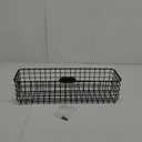 Spectrum Wall Mounted Wire Basket with Label Matte Black, Vintage Wire Basket Wall Mount Organizer for Kitchen Bathroom Laundry Pantry, Durable Steel Wall Mount Storage Basket