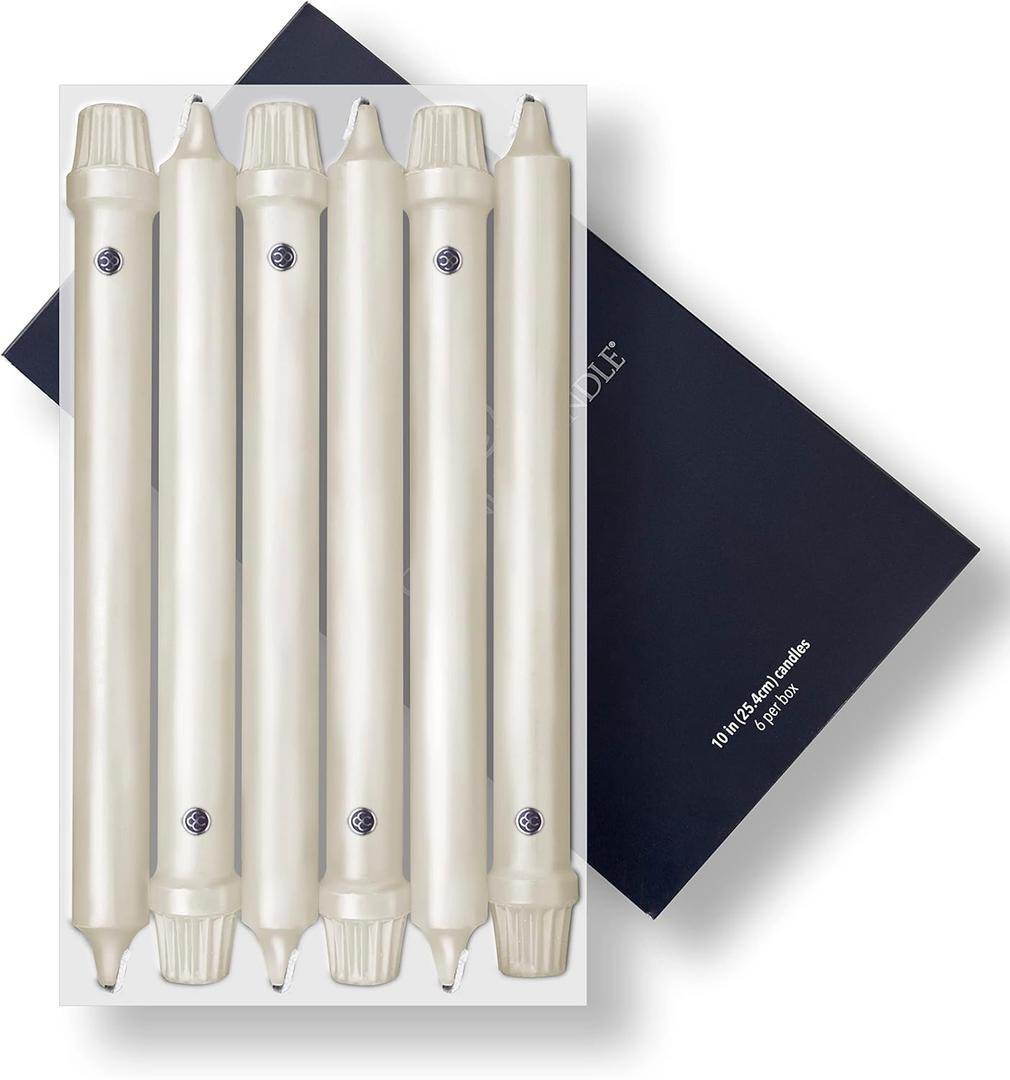 Colonial Candle Unscented Taper Candle, Classic Collection, Ivory, 10 in, Pack of 6 Candlesticks - Up to 8 Hours Burn
