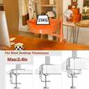 Cat Bed Desk with Pet Mat, Cat Hammock for Desk with Bowl, 360 Rotation and Adjustable Height, Orange