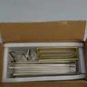 EHWINE 8 Pack 46 Clear Acrylic Sign Holder with Gold Borders and Vertical Stand, Double Sided Table Menu Holders Picture Frames for Wedding Table Numbers, Restaurant Signs, Photos and Art Display