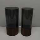 2 Pack Artistic Wood Acrylic Vase 10 '' H Wooden Base Cylindrical Flower Vase Acrylic Cylinder Vases for Wedding Centerpieces Table Fireplace Shelf Decor