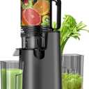 Cold Press Juicer, Juicer Machines with 5.4" Wide Feed Chute for Juice Extractor, Slow Masticating Juicer for Vegetables & Fruits with High Juice Yield, Easy to Clean (Black)