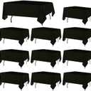 10 Pack Black Table Cloth Rectangle Table Cloths for 8 Foot Rectangle Tables 60 X 126 Inch Washable Polyester Table Covers, Reusable & Wrinkle Resistant for Weddings, Parties, Events, and Everyday Use
