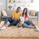Noahas Fluffy Beige 4x6 Area Rugs for Bedroom Living Room,Thick Shag Throw Floor Carpet,Soft Shaggy Bedside Non-Slip Plush Dorm Nursery Kids Rug