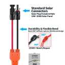30FT 9M Orange One-Piece Solar Panel Extension Cable, 12AWG 4mm Solar PV Wire with IP68 Female & Male Waterproof Connectors, Flame Retardant Protective Sleeving for Home, RV, Solar Energy Systems
