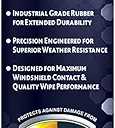 Rain-X 830214 WeatherArmor Beam Wiper Blades, 14 Inch Windshield Wipers (Pack of 1), Automotive Replacement Windshield Wiper Blades With Industrial Grade Synthetic Rubber Squeegee