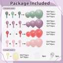 Dusty Green Purple Pink Balloons Arch Kit, Double Stuffed Pastel Balloon Garland with Lavender Lilac Yellow Green Red Latex Balloons for Birthday Baby Shower Wedding Anniversary Decorations.