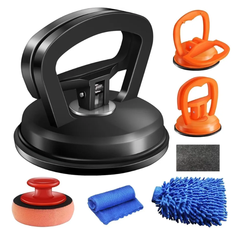 Dent Puller,3 Pack Car Dent Puller Car Dent Removal Kit Suction Cup Dent Puller Dent Remover Tool and Dent Repair Kit Handle Lifter for Cars Body,Glass,Screen,Objects Moving (Black+Orange)