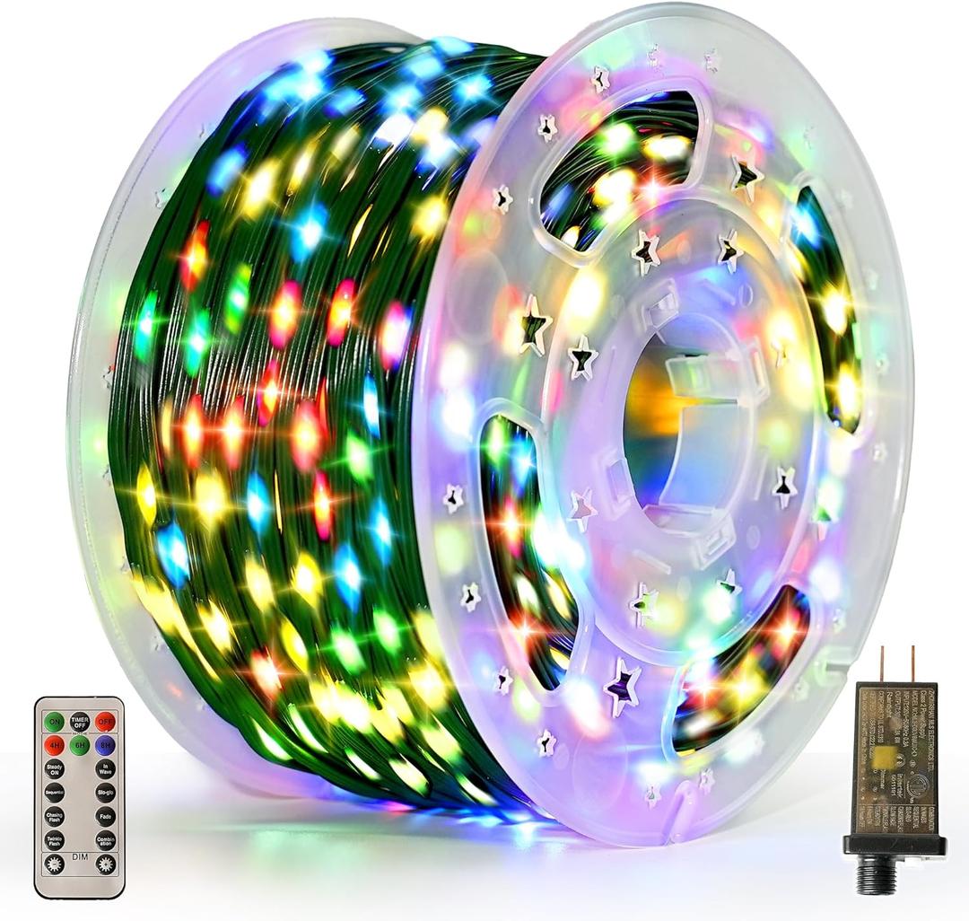 Christmas Lights 1200 LED 394 FT, IP67 Waterproof Christmastree Lights with 8 Modes, Remote Control 3 Timers & Memory Function Xmas Decorations for House and Holiday (Multicolor)