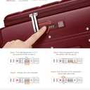 20IN Carry On Luggage,Top Opening Aluminum Frame Hardside 100% PC Airline Approved Suitcase -with TSA Lock,Cup Holder,USB Charge,Side Pothook, 360Spinner Wheels-Wine Red