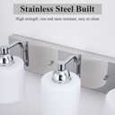 Mecgirn Stainless Steel Milk Glass Vanity Lights for Bathroom, 3 Light Polished Chrome Bathroom Light Fixtures Over Mirror, Ceramic E26 Sockets Wall Mounted