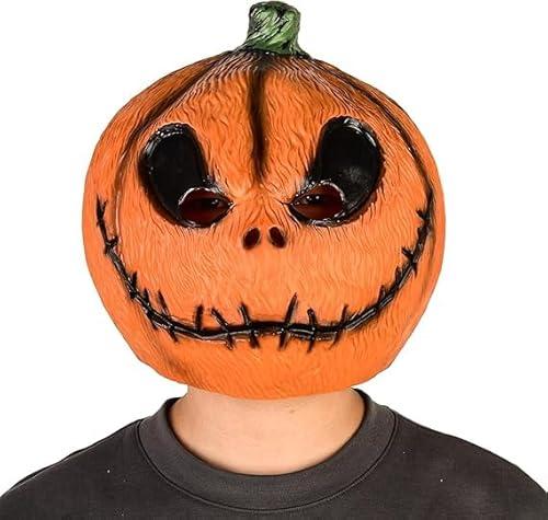 Voyiparty Halloween Horror Pumpkin Head Mask Adult Party Prop Decoration Latex Mask,Realistic Texture Halloween Zombie Pumpkin Mask
