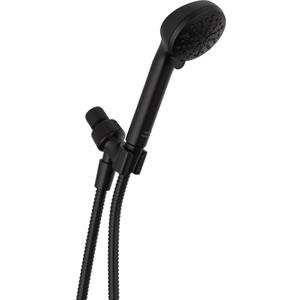 Delta Faucet 4-Spray Handheld Shower Head, Black Shower Head with Hose, Showerheads & Handheld Showers, Handheld Shower Heads, Detachable Shower Head, Hand Shower 2.5 GPM, Matte Black 75413DBL