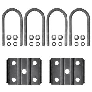 Trailer U Bolt Kit, 5-1/2 inch U Bolt for 3,500 lb Trailer Axle, 2-3/8" Round Axle, 1/2 Diameter, 2" Thread Pitch