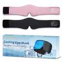 2 Pack Blackout Cooling Sleep Mask: Reusable Weighted Gel Eye Mask for Puffiness & Migraine Relief - Ice Pack for Eyes, Cold Compress for Headache, Couple's Gifts for Self Care(Black,Pink)