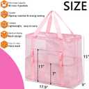 Fammart Mesh Beach Bag with Zipper, Large Beach Tote for Women, Toys Pool Swim Bag Travel Vacation Cruise Essentials