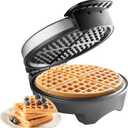 Waffle Maker by Cucina Pro- Griddle Makes 7 Inch Thin, American Style Waffles for Holiday Breakfast- NonStick Waffler Iron w Adjustable Temperature Control, Easy to Use Kitchen Essential, Xmas Gift