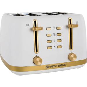 West Bend Timeless 4-Slice Toaster, White Gold