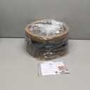 Farmhouse Flush Mount Ceiling Light, 12.6 Inch 2-Light Metal and Wood Close to Ceiling Light Fixture, Rustic Drum Semi Ceiling Light for Kitchen, Dining Room, Living Room, Hallway, Entryway (Brown01)