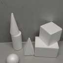 Bright Creations Foam Shapes Set - 6-Pack, White, 2.5-5.9 in - Geometric Shapes for Drawing & Modeling - 3D Foam Forms for Crafts & Education