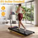 Walking Treadmill Pad with 8% Incline & Handle Bar | 4-in-1 Compact Under Desk Walking Treadmill Pad with 265 lbs, App& Remote Control,Quiet Space Saving Design for Home Office